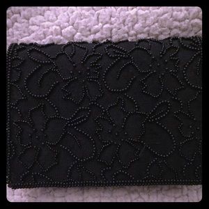 Black Beaded Evening Purse 7x5